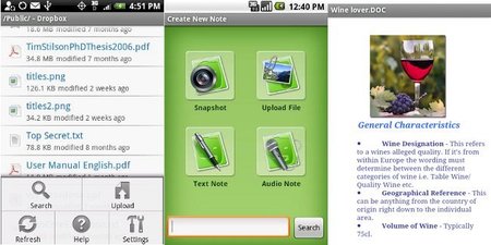 aplicaciones disponibles en Android