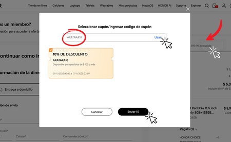 Honor Tienda En Linea Cupon