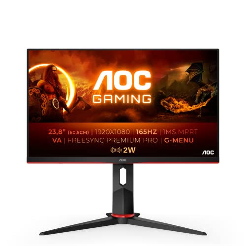AOC Monitor Gaming 24G2SAE- 24" Full HD, 165Hz, 4ms, VA, FreeSync Premium, FlickerFree, Low Blue Light (1920x1080, 350cd/m, HDMI 2x1.4, Displayport 1x1.2)
