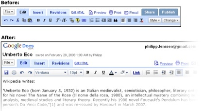 Rediseño en Google Docs