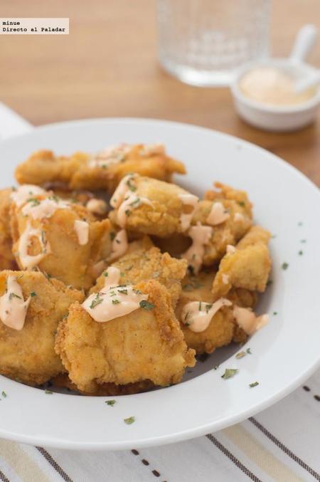 Receta de pollo crujiente con salsa de mayonesa picante