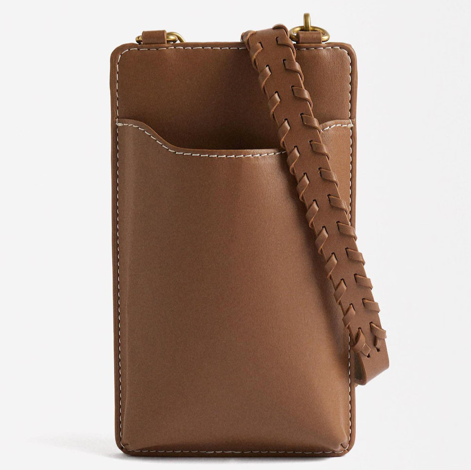 Bolso para móvil convertible a bandolera con asa trenzada y cierre de botón en liso Parfois