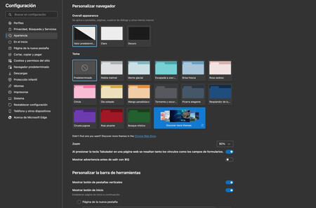 Cómo activar la nueva interfaz de Edge para aplicar temas en el navegador de Microsoft
