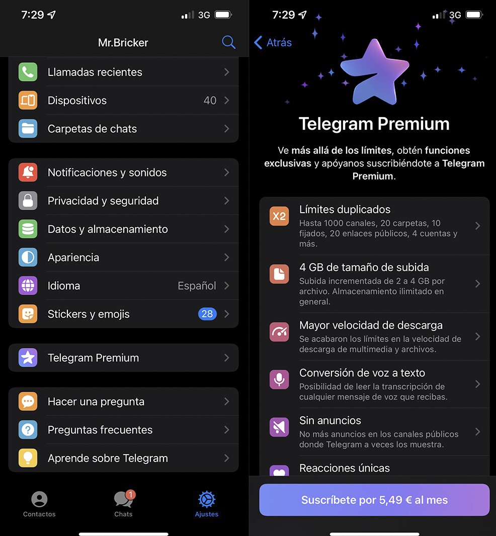 Telegram Premium ya es oficial: cuánto cuesta y todas las funciones ...