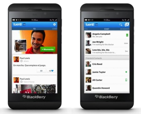 Blackberry 10 ya tiene su aplicación Tuenti