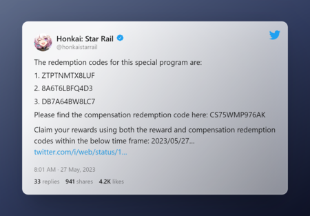 Tweet By Honkai Star Rail