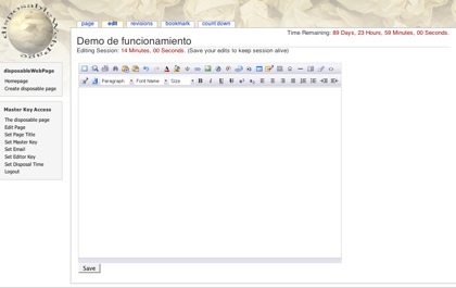 DisposableWebPage, creando páginas web con fecha de caducidad