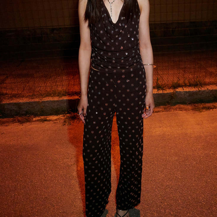 Pantalón recto lentejuelas
