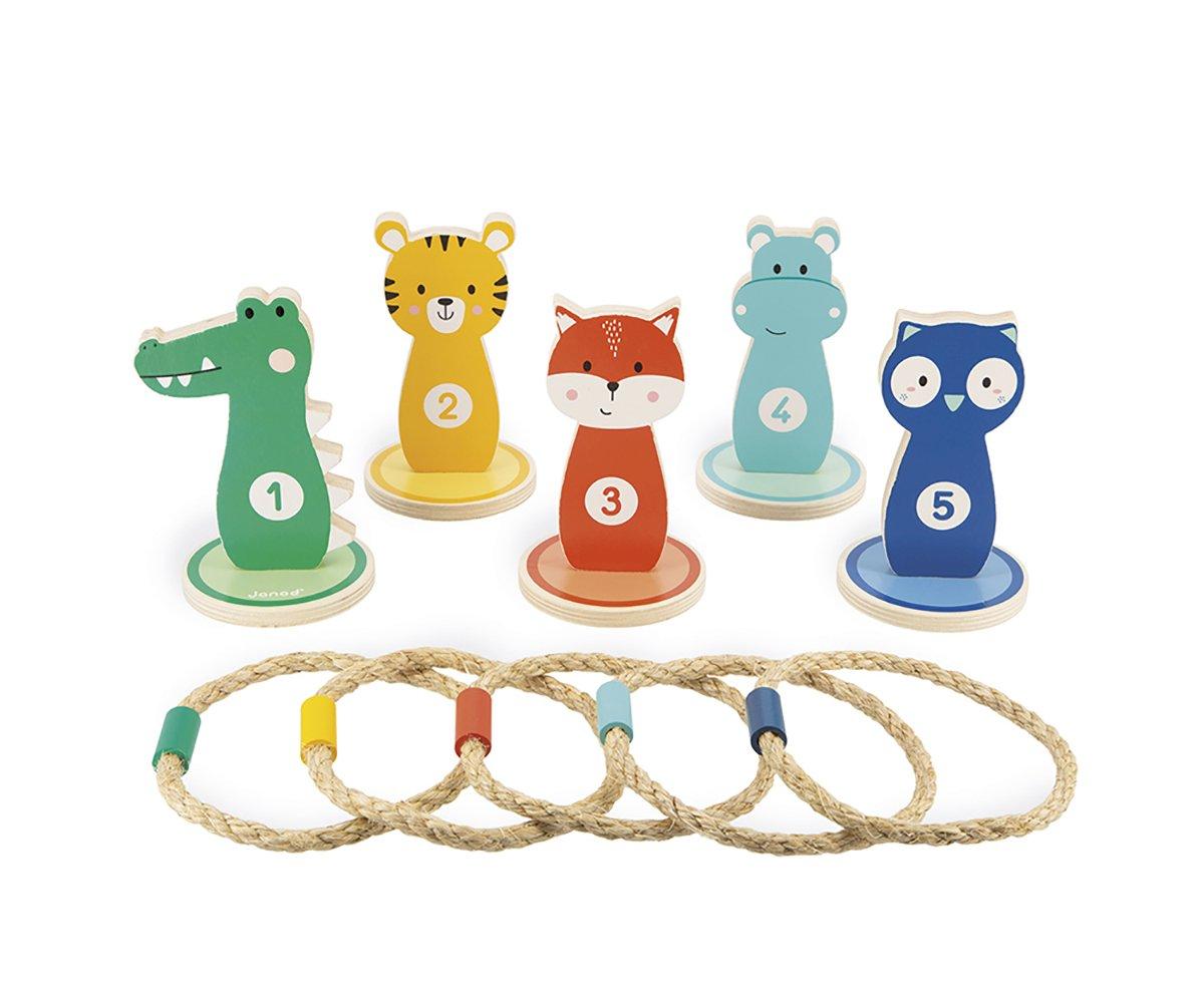 Juego de anillas de lanzamiento con formas de animales