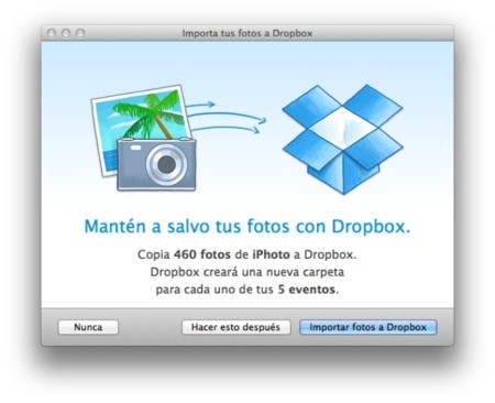 Dropbox actualiza su app para OS X y añade la opción de importar desde iPhoto