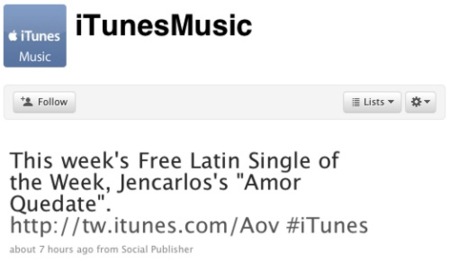 Apple estrena 4 cuentas de Twitter oficiales para iTunes