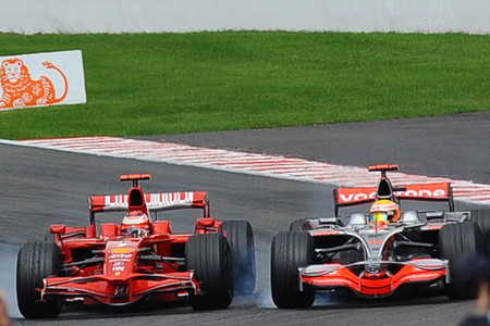 Spa F1 2008 Hamilton Raikkonen