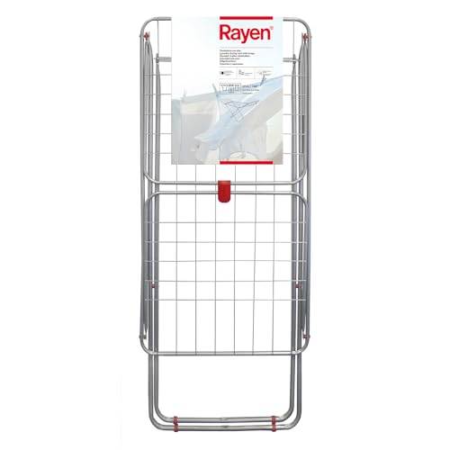 Rayen | Tendedero con alas | Superficie de tendido de 19 m | Sistema de bloqueo de alas | Tendedero plegable y antideslizante|Para interior y exterior|182 x 55 x 102 cm Color Acero|19 metros