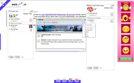 Webuzz.im, webmessenger multiprotocolo inspirado en Google Talk