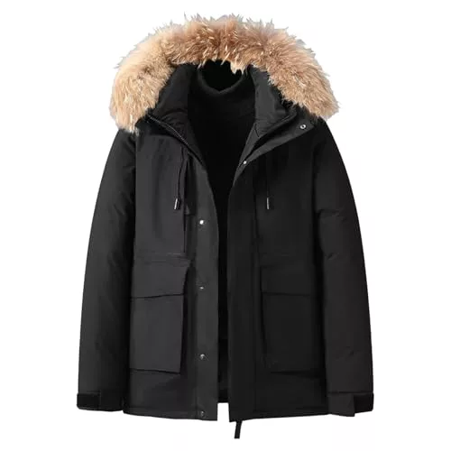 Chaqueta de invierno tipo parka de peso pesado para hombre