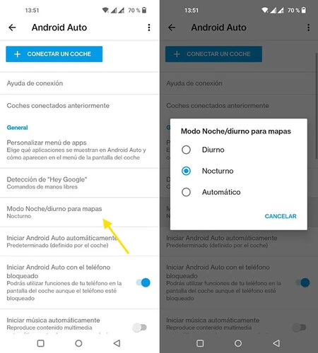 バグにより、Android Auto 上の Google マップが自動テーマ設定を無視する