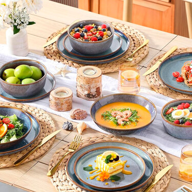 Una de las vajillas de gres mejor valoradas en Amazon es estilo Ikea y destaca por su bonito diseño que atrae miradas