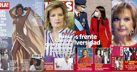 María Teresa Campos no tiene ni un euro suelto, Raquel Perera posa cual representante de Eurovisión y la boda secreta de Resines: estas son las portadas de la semana del 14 de octubre