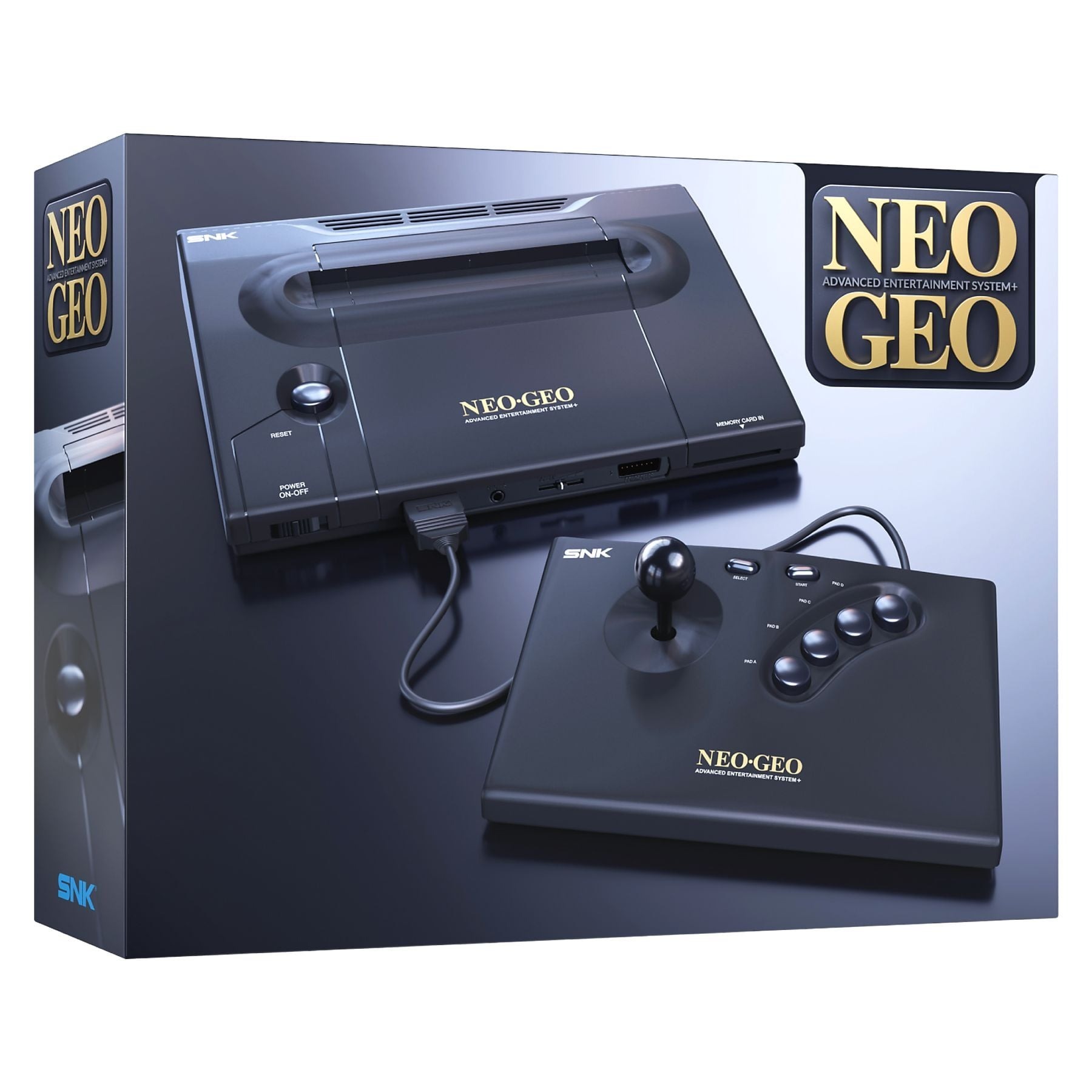 Consola retro - Plaion Replai Neo Geo AES+, Compatible con los cartuchos originales de NeoGeo, Salida Full HD vía HDMI, Negro