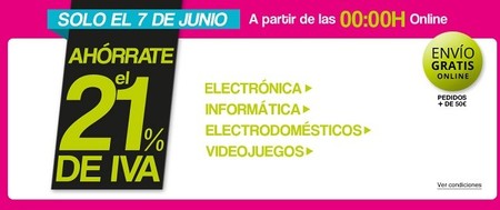El Corte Inglés celebra mañana 7 de junio su 'Ahórrate el IVA'