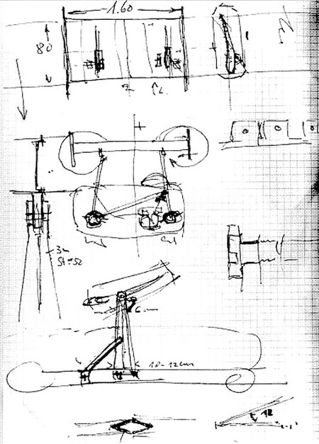 Esquema del alerón del Porsche 550 Spyder de Michael May