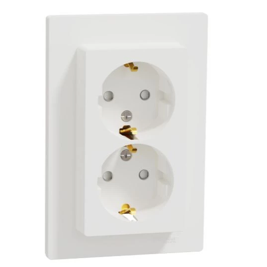 Enchufe doble schuko 16A Miluz Blanco
