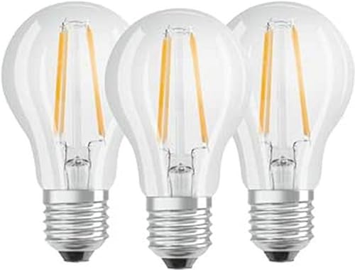 Osram 819290 Bombilla LED E27, 6.5 W, Blanco Cálido 3 Unidades