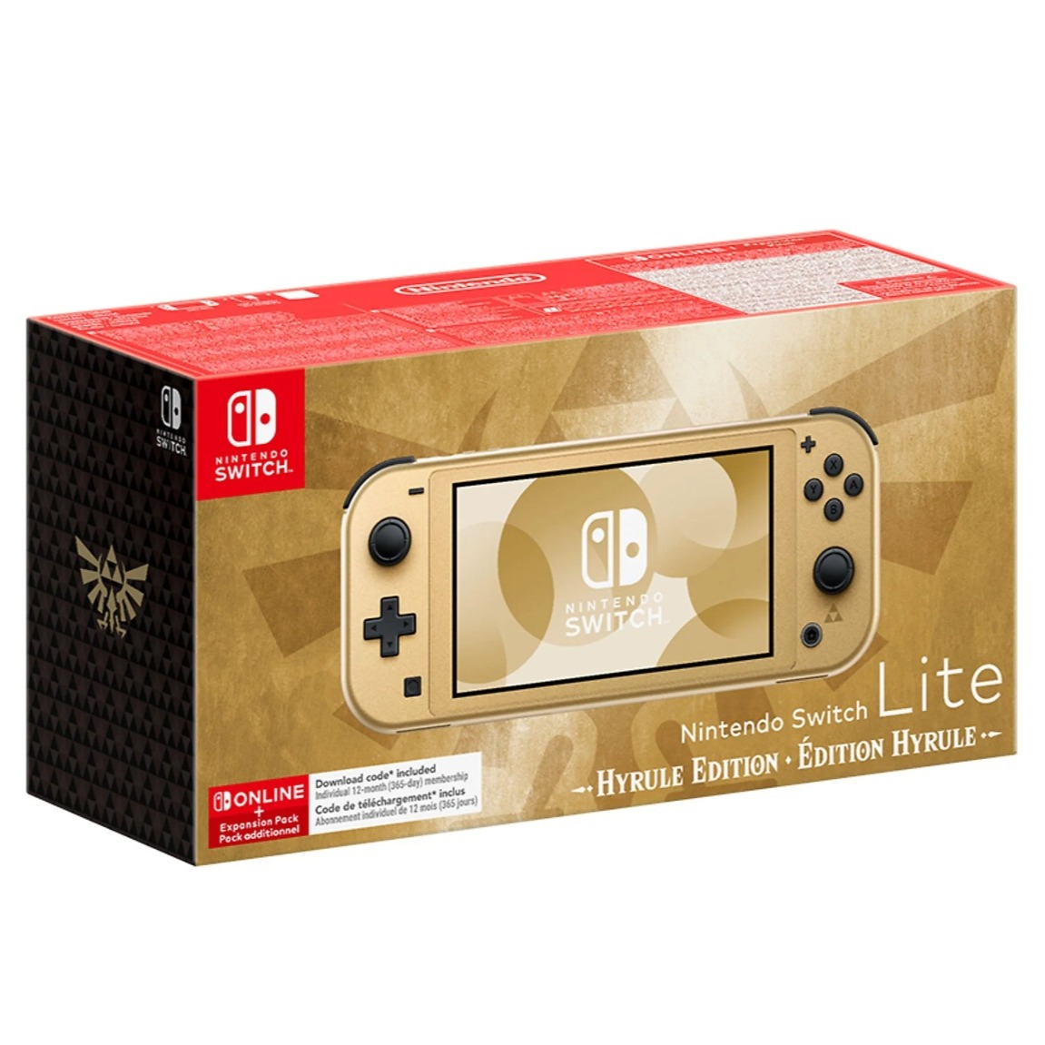 Consola - Nintendo Switch Lite, Portátil, Controles integrados, Edición Hyrule (Dorado) + 12 Meses de Nintendo Switch Online