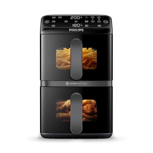 Philips 4000 Airfryer - Freidora de Aire doble Cesta Vertical 10L