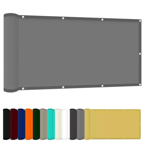 Velas de Sombra para Patio 100 x 400 cm Impermeable Velas para Sombra Materiale Resistente e Traspirante per Protezione Solare para Barandilla Patio Aire Libre Piscina Jardín Terraza, Gris Claro