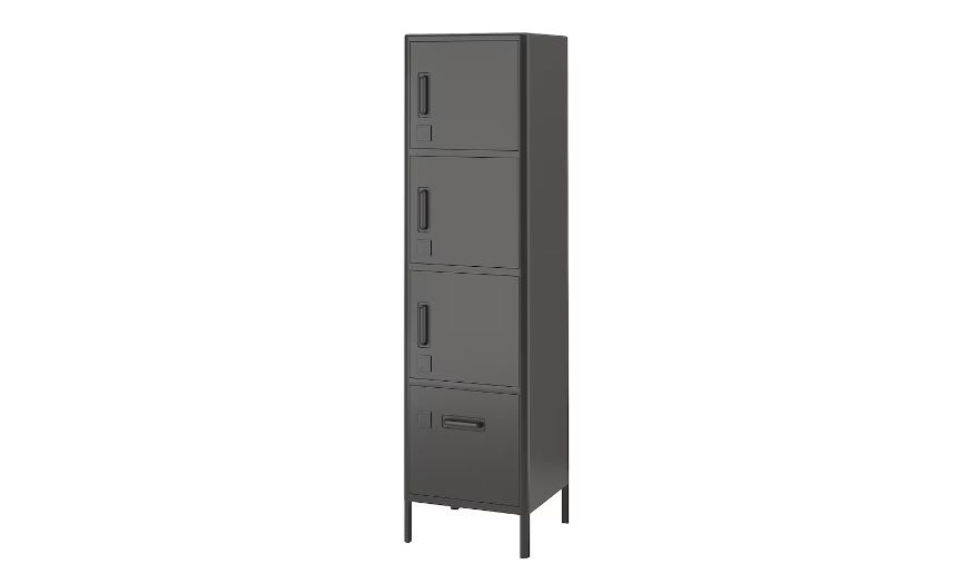 IDÅSEN
Armario alto+ puerta +cajón, gris