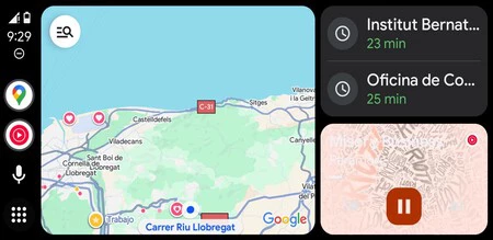 Reproducción de YouTube Music durante la navegación de Android Auto