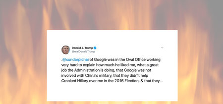 Trump ataca a Google, apoyando la idea de que quieren 