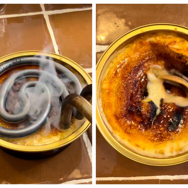 La crema catalana para llevar en el Born (y recién quemada) que reivindica el dulce típico catalán frente a turistadas 