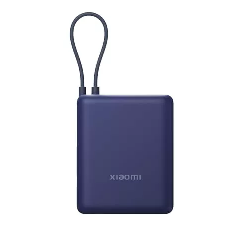 Xiaomi 33W Power Bank 10000mAh (Integrated Cable) Ice Blue GL, Power Bank con Carga rápida de 33W, 3 Puertos de Salida, Dos baterías de 5000 mAh, Seguro para Llevar en el avión, Ice Blue