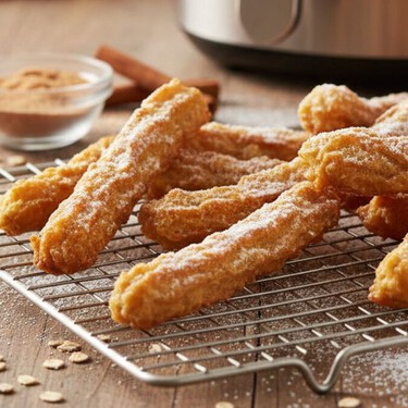 Churros de avena con 5 ingredientes: el postre crujiente que se prepara en freidora de aire en 5 minutos