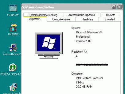 Win XP en un Pentium a 8MHz y 20MB de RAM