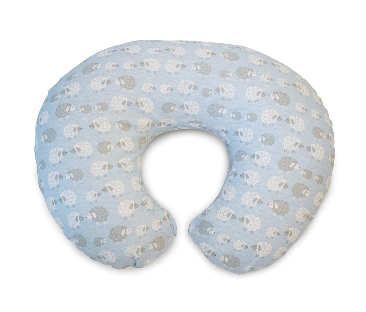 Almohada de Lactancia Chicco Boppy Soft Sheep azul con estampado de ovejas