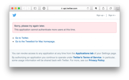 Lo que le faltaba a Tapbots: Tweetbot se queda sin "tokens" y no puede registrar a más usuarios
