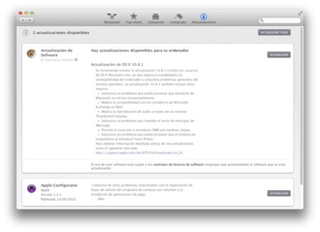 Apple lanza 10.8.1, la primera actualización de OS X Mountain Lion