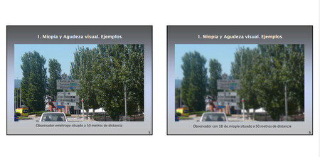 Vision conductor miope con una diopría