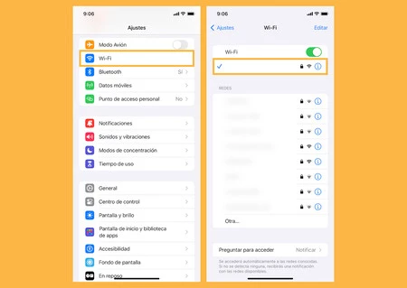 Capturas de pantalla mostrando los pasos a seguir para cambiar los DNS en iOS