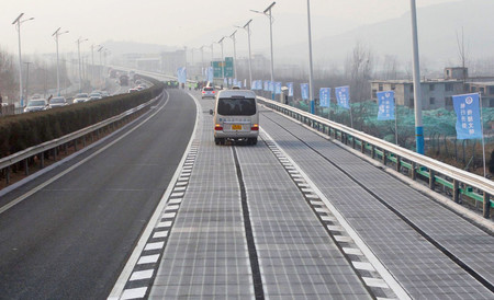 Carretera solar en China Carretera con paneles solares