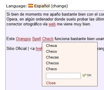 Orangoo Spell Check, corrector ortográfico online