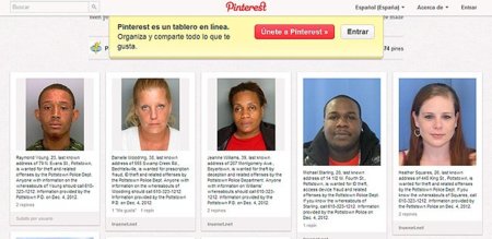 Un nuevo y original uso para Pinterest: muro con las imágenes de los criminales más buscados
