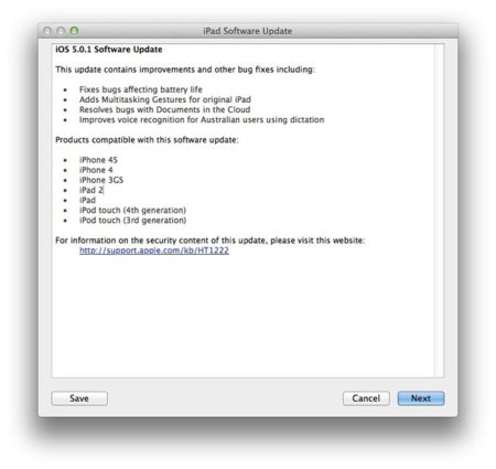 Apple libera la actualización iOS 5.0.1 para iPhone y iPad