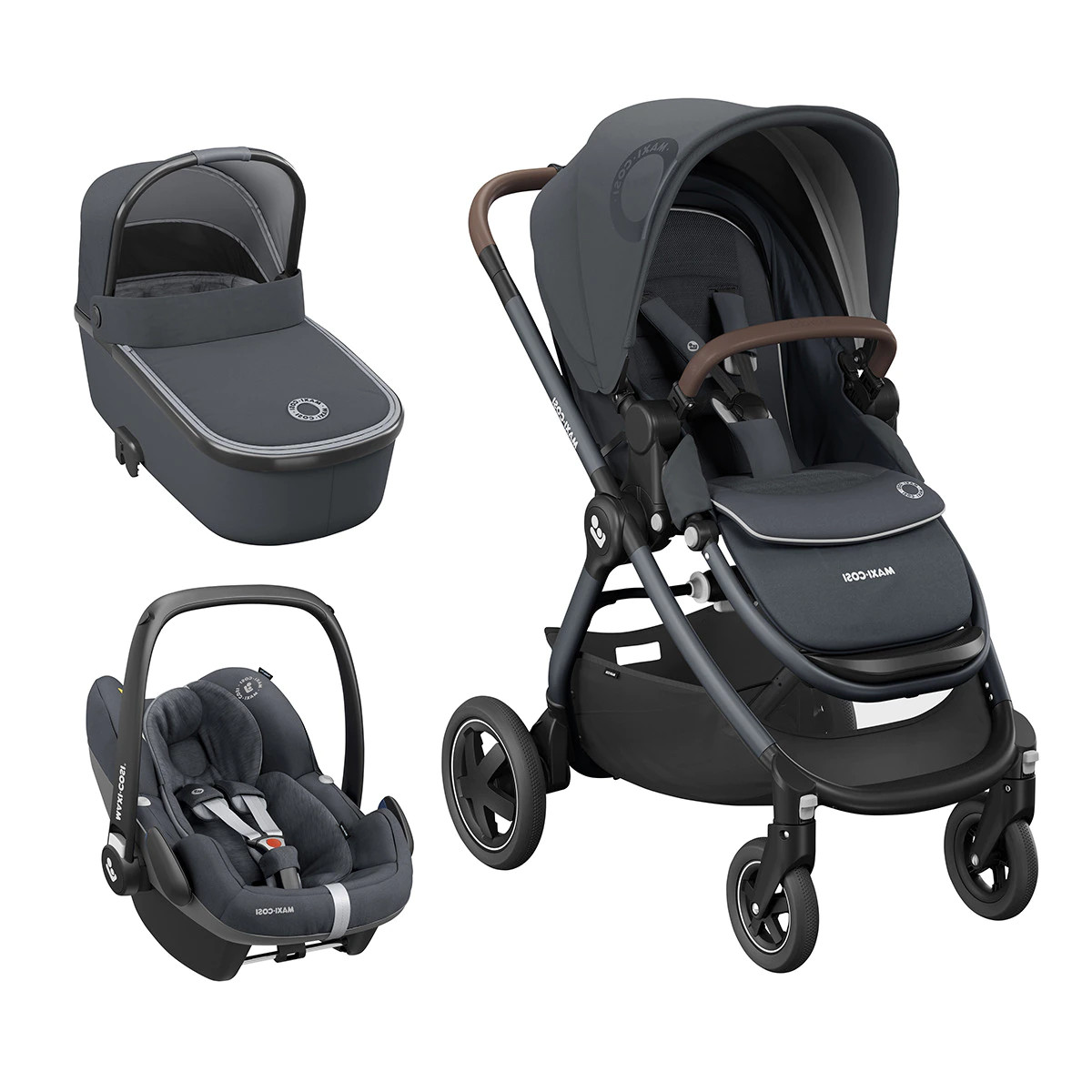 Carro de bebé trío Maxi-Cosi Adorra 2 Essential Graphite gris oscuro