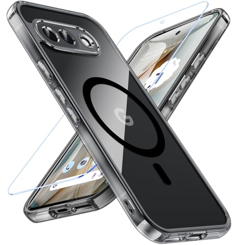 Funda Google Pixel 9a, Magnética Funda Pixel 9a con Cristal Templado Compatible con MagSafe