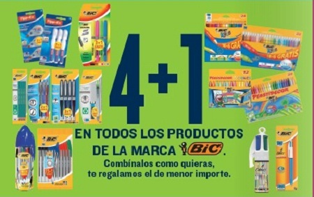 4+1 en productos Bic en Hipercor