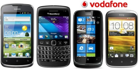 Precios del Nokia Lumia 610, HTC Desire C, Huawei Ascend G300 y Blackberry 9790 con Vodafone